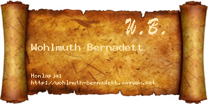 Wohlmuth Bernadett névjegykártya