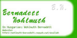 bernadett wohlmuth business card